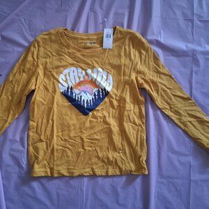 Old Navy Crop Top Long Sleeve Tee, M, Yellow